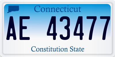 CT license plate AE43477