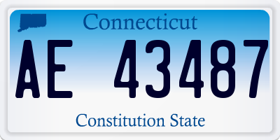 CT license plate AE43487