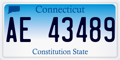 CT license plate AE43489