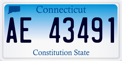 CT license plate AE43491