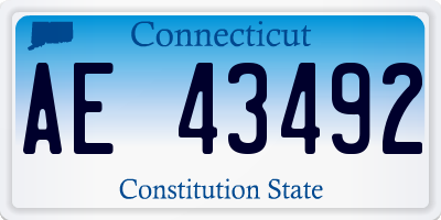 CT license plate AE43492