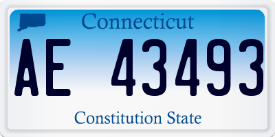CT license plate AE43493