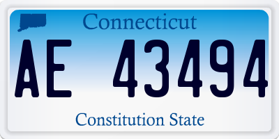 CT license plate AE43494