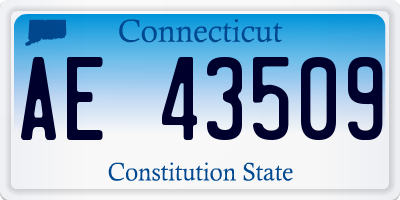 CT license plate AE43509