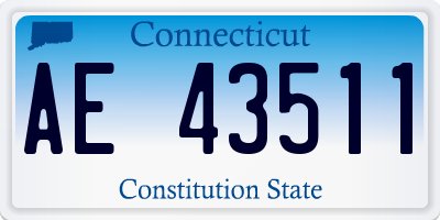 CT license plate AE43511