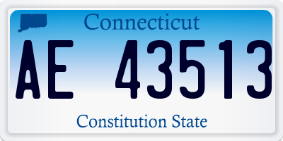 CT license plate AE43513