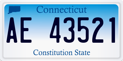 CT license plate AE43521