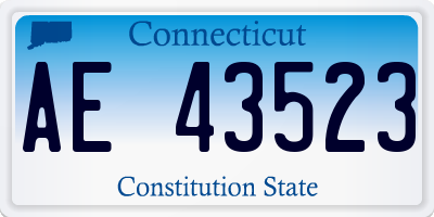 CT license plate AE43523