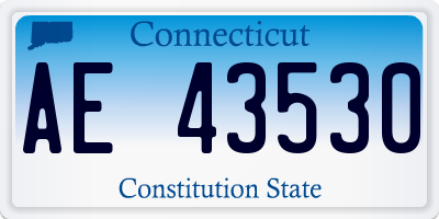 CT license plate AE43530
