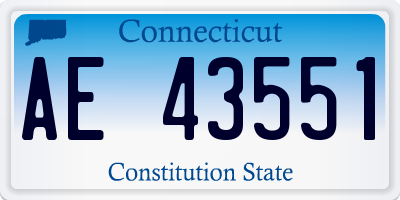 CT license plate AE43551