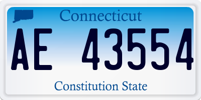 CT license plate AE43554