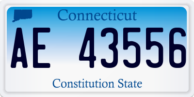 CT license plate AE43556
