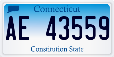 CT license plate AE43559