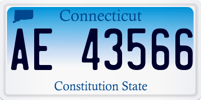 CT license plate AE43566