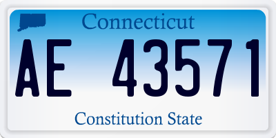 CT license plate AE43571