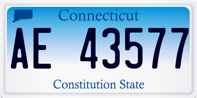 CT license plate AE43577