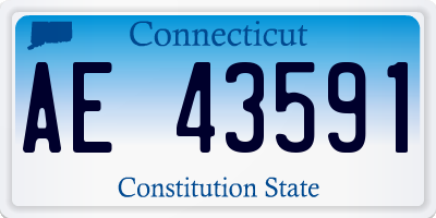 CT license plate AE43591