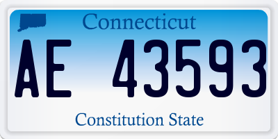 CT license plate AE43593