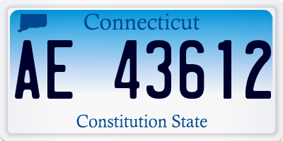 CT license plate AE43612