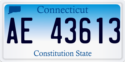 CT license plate AE43613