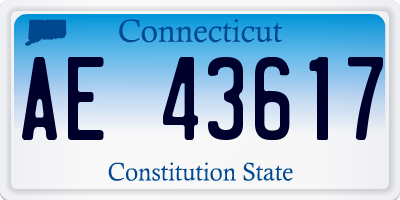 CT license plate AE43617