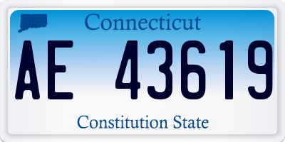CT license plate AE43619
