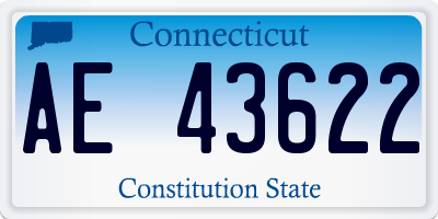 CT license plate AE43622