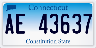 CT license plate AE43637