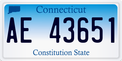 CT license plate AE43651