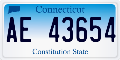 CT license plate AE43654