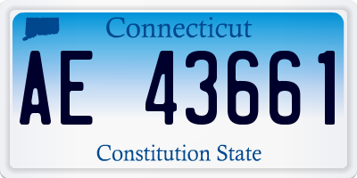 CT license plate AE43661