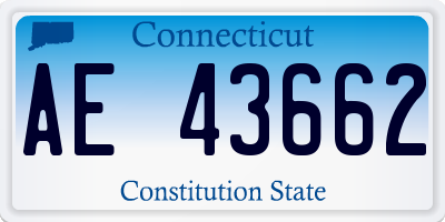 CT license plate AE43662