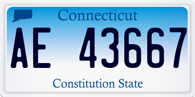CT license plate AE43667