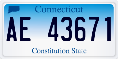 CT license plate AE43671