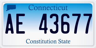 CT license plate AE43677