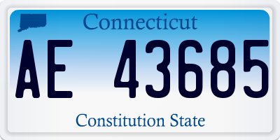 CT license plate AE43685
