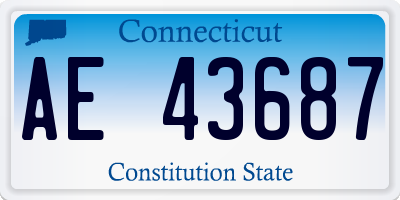 CT license plate AE43687