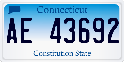 CT license plate AE43692