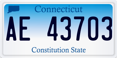 CT license plate AE43703
