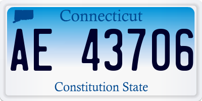 CT license plate AE43706