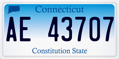 CT license plate AE43707