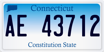 CT license plate AE43712