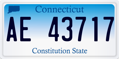 CT license plate AE43717