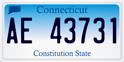 CT license plate AE43731