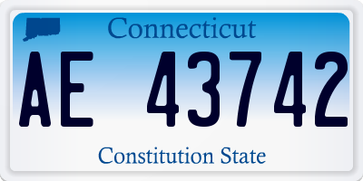 CT license plate AE43742