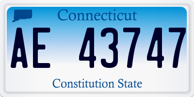 CT license plate AE43747