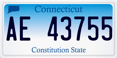 CT license plate AE43755