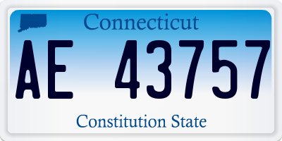 CT license plate AE43757