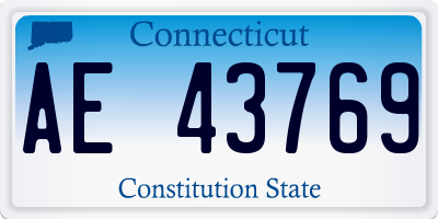 CT license plate AE43769