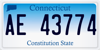 CT license plate AE43774